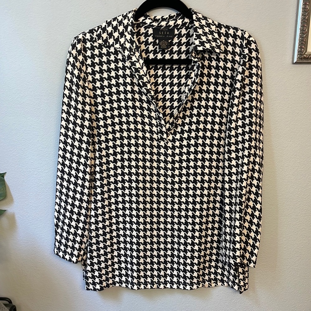 Moda Seta Sandra King Houndstooth Print